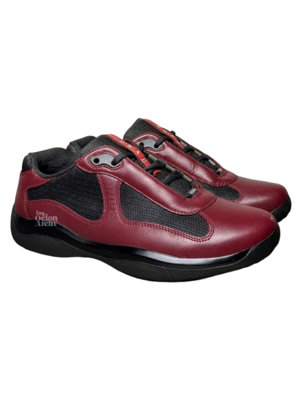 Size US 8.5 Prada Americas's Cup Original 'Burgundy/Black' PS0906 Pre-Owned